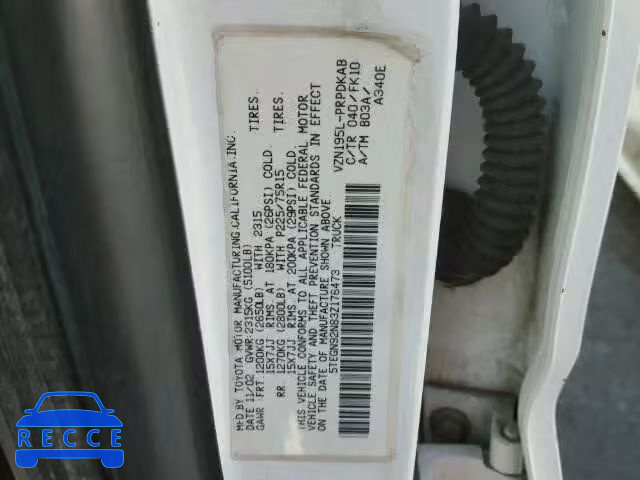2003 TOYOTA TACOMA PRE 5TEGN92N83Z176473 image 9