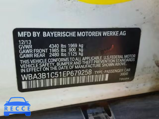 2014 BMW 320I WBA3B1C51EP679258 image 9