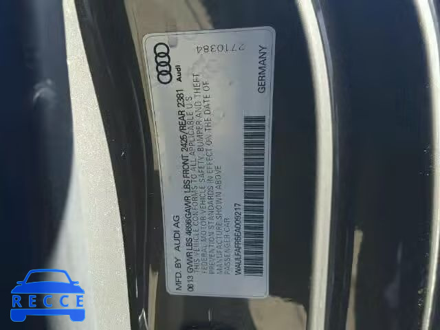 2014 AUDI A5 QUATTRO WAULFAFR5EA009217 image 8