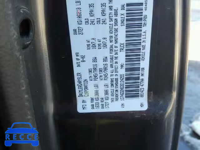 2003 DODGE DAKOTA SPO 1D7HG32N53S124255 image 9