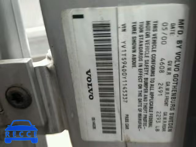 2000 VOLVO S80 YV1TS94D0Y1145337 image 9