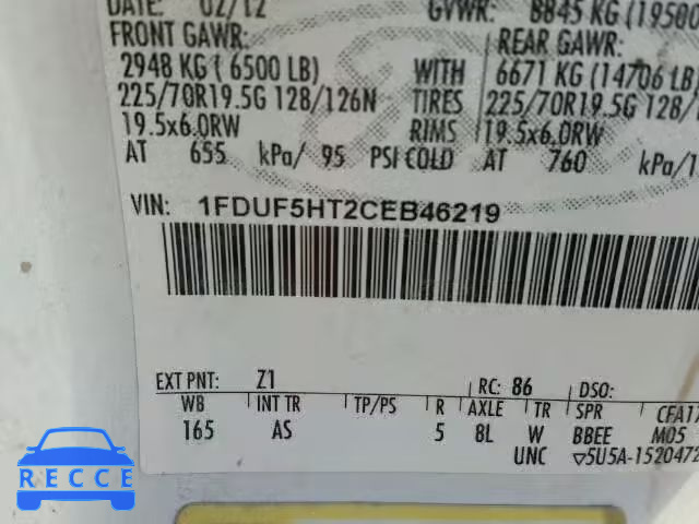 2012 FORD F550 SUPER 1FDUF5HT2CEB46219 image 9