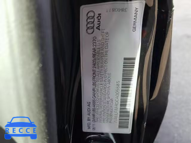 2012 AUDI A5 QUATTRO WAULFAFR0CA005685 image 9