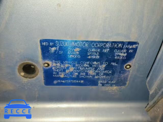 2007 SUZUKI AERIO JS2RA62S875354437 image 9