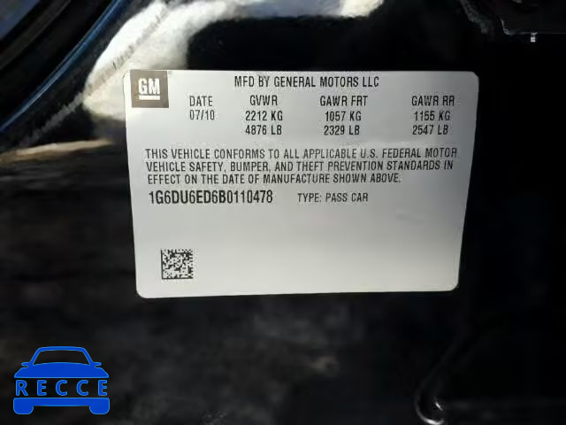 2011 CADILLAC STS 1G6DU6ED6B0110478 image 9