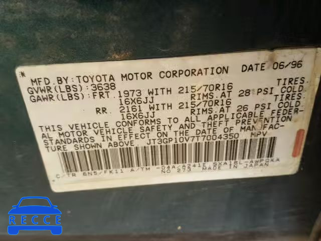 1996 TOYOTA RAV4 JT3GP10V7T7004350 image 9