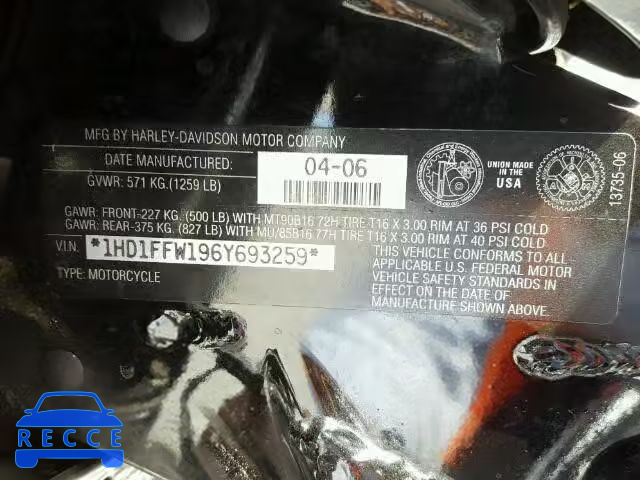 2006 HARLEY-DAVIDSON FLHTCI 1HD1FFW196Y693259 image 9