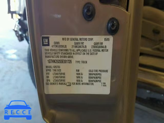2005 GMC SIERRA K25 1GTHK29255E301726 image 9