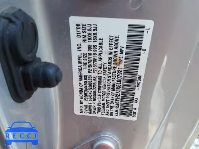 2006 HONDA ELEMENT LX 5J6YH273X6L007921 image 9