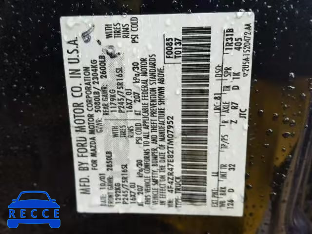 2002 MAZDA B4000 CAB 4F4ZR47E82TM07952 image 9