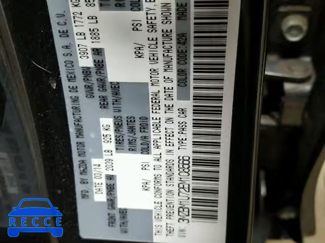 2014 MAZDA MAZDA3 SPO 3MZBM1U72EM108566 image 9