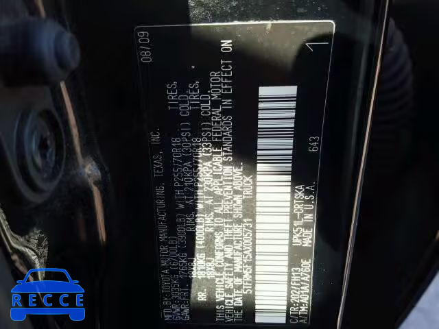 2010 TOYOTA TUNDRA DOU 5TFRM5F15AX005731 image 9