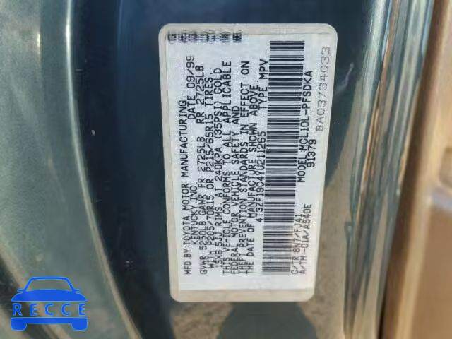 2000 TOYOTA SIENNA CE 4T3ZF19C4YU211265 image 9
