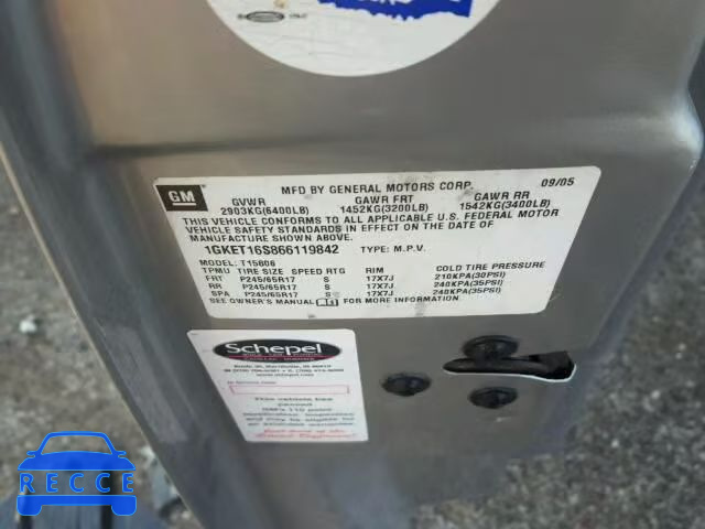 2006 GMC ENVOY XL 1GKET16S866119842 image 9