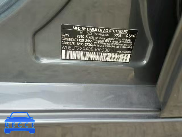 2008 MERCEDES-BENZ E550 WDBUF72X48B300030 image 9