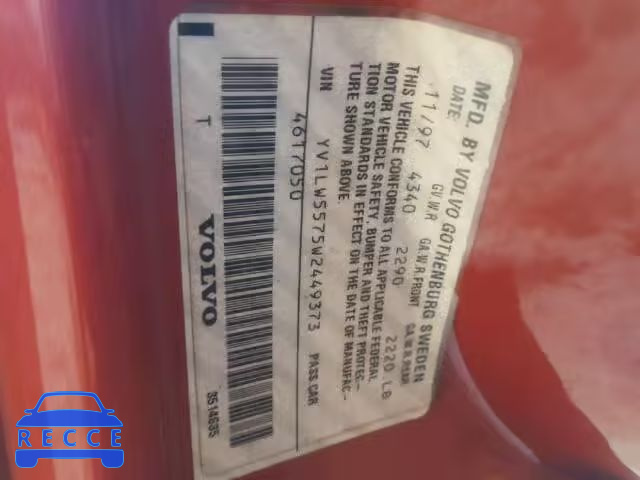 1998 VOLVO V70 YV1LW5575W2449373 image 9