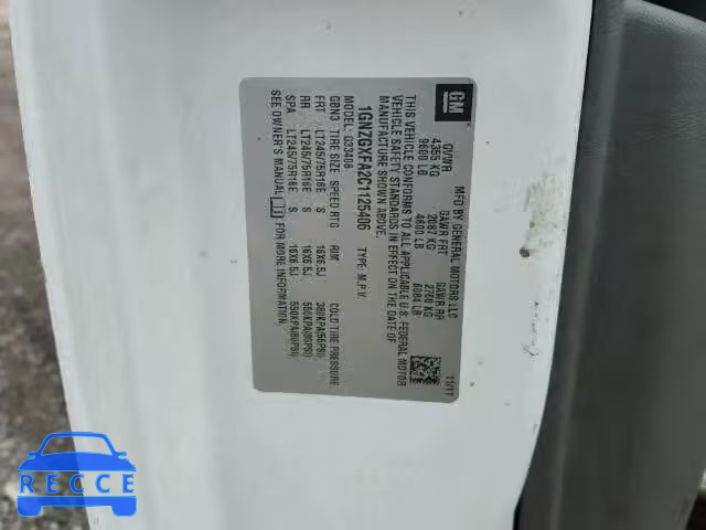 2012 CHEVROLET EXPRESS G3 1GNZGXFA2C1125406 image 9
