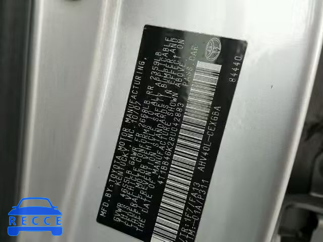 2008 TOYOTA CAMRY HYBR 4T1BB46K28U042883 image 9