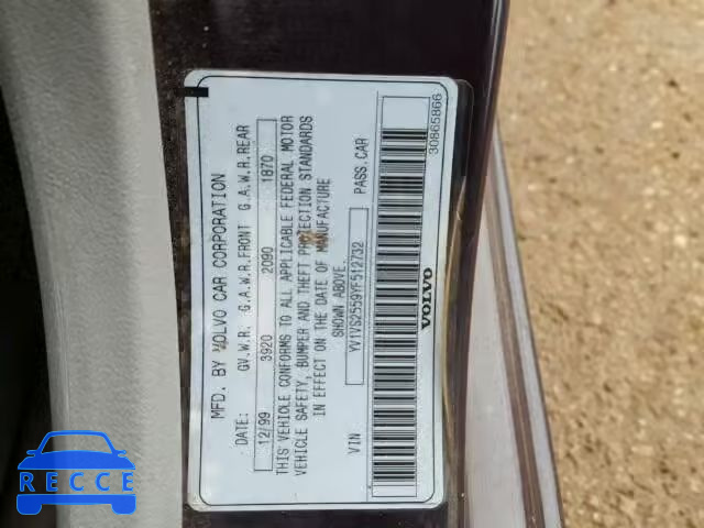 2000 VOLVO S40 YV1VS2559YF512732 image 9
