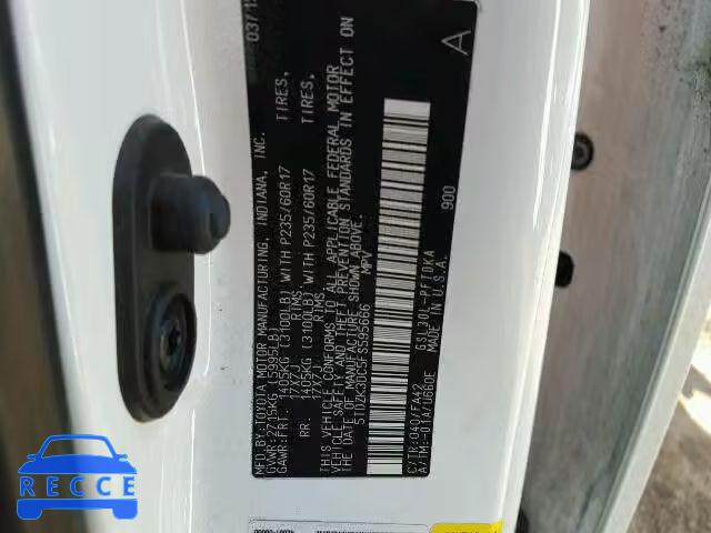 2015 TOYOTA SIENNA 5TDZK3DC5FS595666 image 9