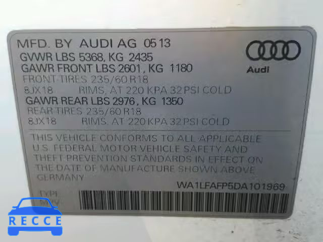 2013 AUDI Q5 PREMIUM WA1LFAFP5DA101969 зображення 9