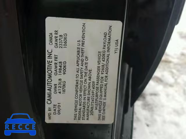 2002 CHEVROLET TRACKER ZR 2CNBJ734226914009 image 9