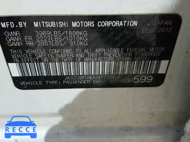 2013 MITSUBISHI LANCER ES/ JA32U2FU9DU017296 image 9