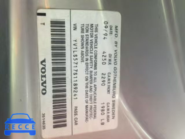 1995 VOLVO 850 YV1LS5717S1189241 image 9