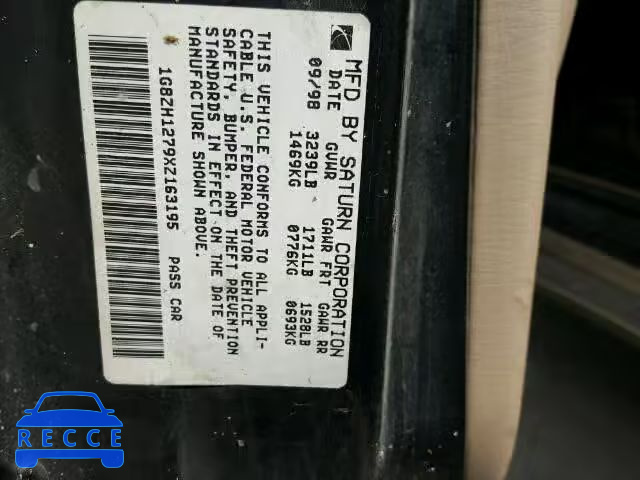 1999 SATURN SC2 1G8ZH1279XZ163195 image 9