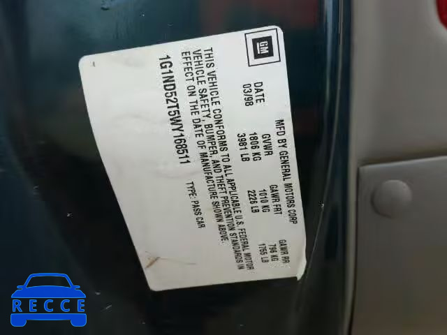 1998 CHEVROLET MALIBU 1G1ND52T5WY168511 image 9