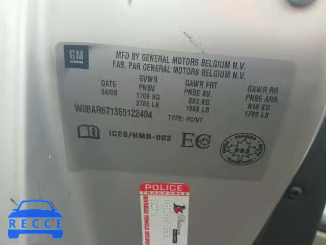 2008 SATURN ASTRA XE W08AR671385122404 image 9