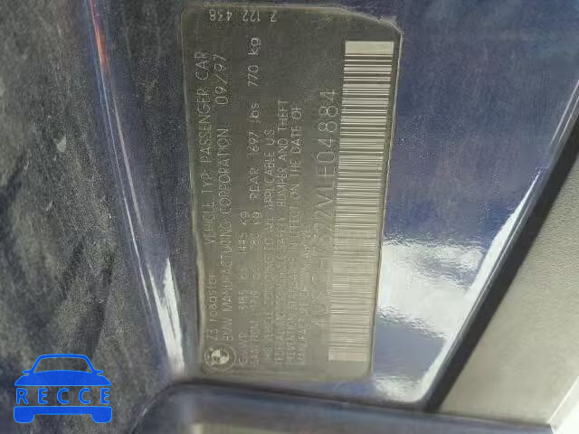 1997 BMW Z3 1.9 4USCH7322VLE04884 image 9