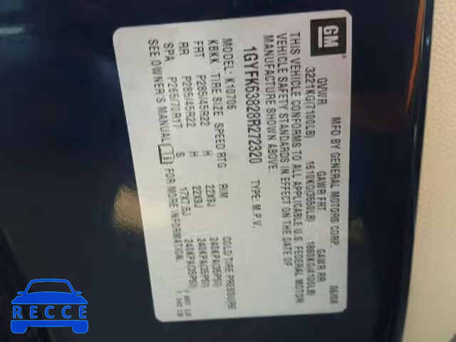 2008 CADILLAC ESCALADE L 1GYFK63828R272320 image 9