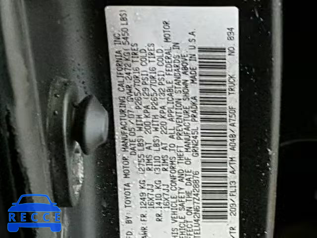 2007 TOYOTA TACOMA DOU 5TELU42N67Z428876 image 9