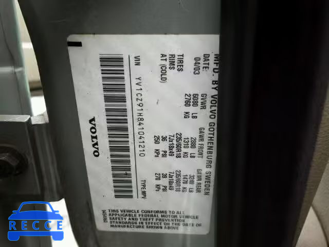 2004 VOLVO XC90 T6 YV1CZ91H841041210 image 9