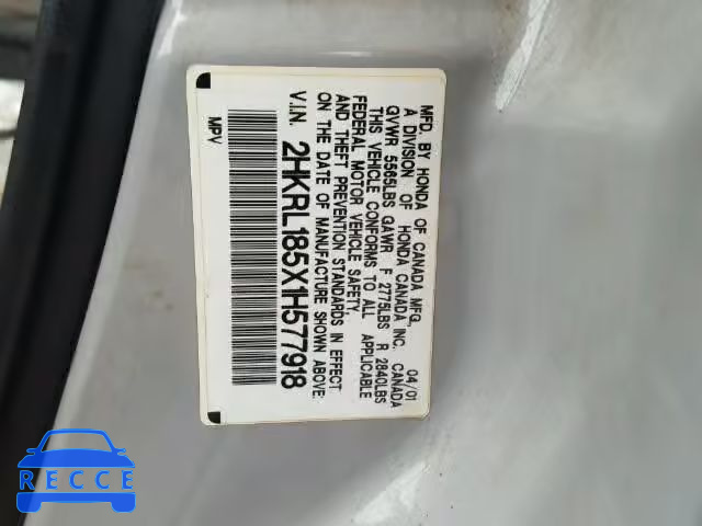 2001 HONDA ODYSSEY LX 2HKRL185X1H577918 image 9