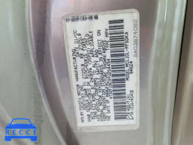 2000 TOYOTA SIENNA CE 4T3ZF19C3YU254494 image 9