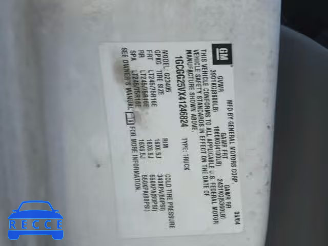 2004 CHEVROLET EXPRESS G2 1GCGG25VX41246824 image 9