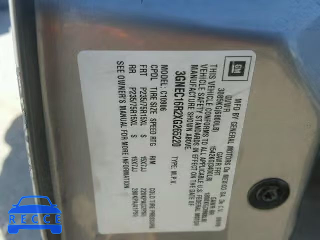1999 CHEVROLET C1500 SUBU 3GNEC16R2XG265220 image 9