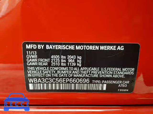 2014 BMW 320I XDRIV WBA3C3C56EP660696 image 9