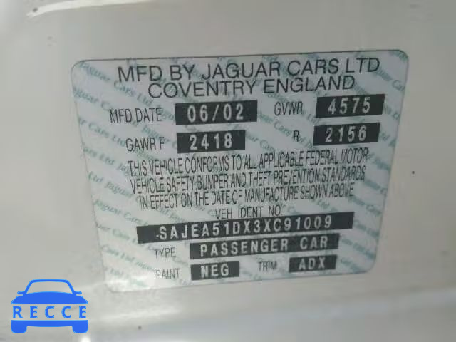 2003 JAGUAR X-TYPE 2.5 SAJEA51DX3XC91009 image 9