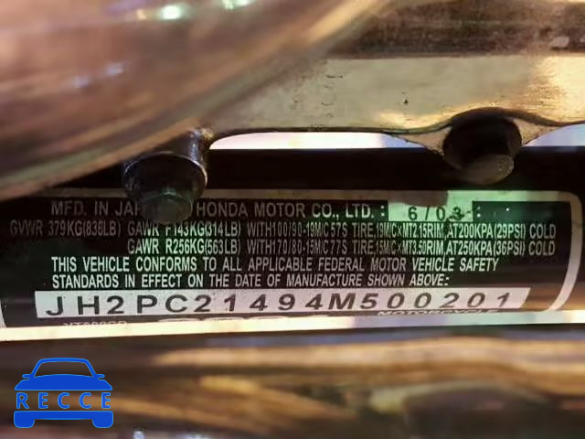 2004 HONDA VT600CD JH2PC21494M500201 image 9