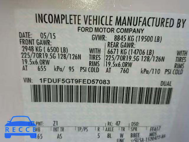 2015 FORD F550 SUPER 1FDUF5GT9FED57083 image 9