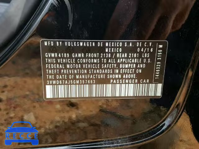 2016 VOLKSWAGEN JETTA SE 3VWD67AJ5GM357663 Bild 9
