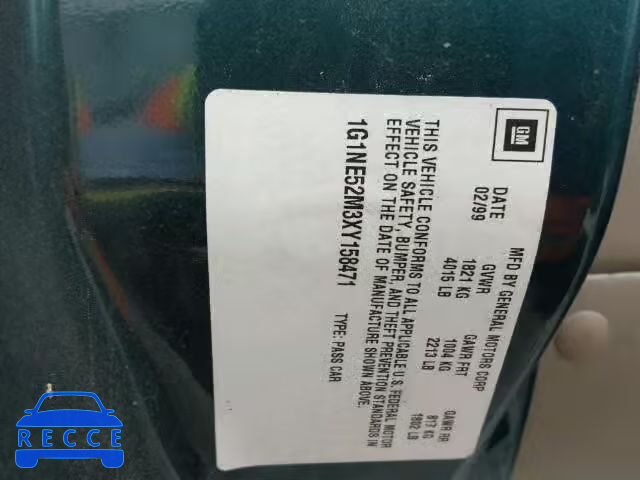 1999 CHEVROLET MALIBU LS 1G1NE52M3XY158471 image 9