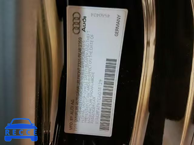 2012 AUDI A5 QUATTRO WAURFAFR1CA014129 image 9
