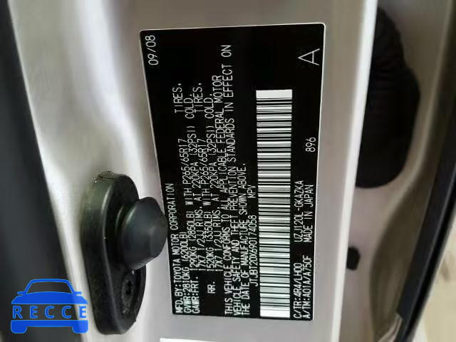 2009 LEXUS GX 470 JTJBT20X690174058 image 9