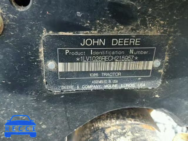 2012 JOHN DEERE TRACTOR 1LV1026RECH215957 Bild 9