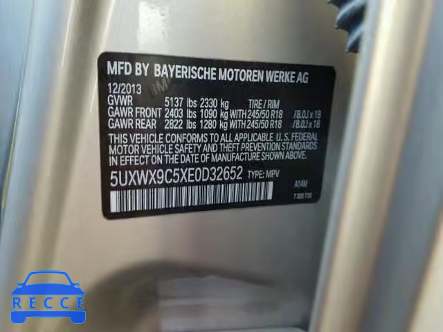 2014 BMW X3 XDRIVE2 5UXWX9C5XE0D32652 Bild 9