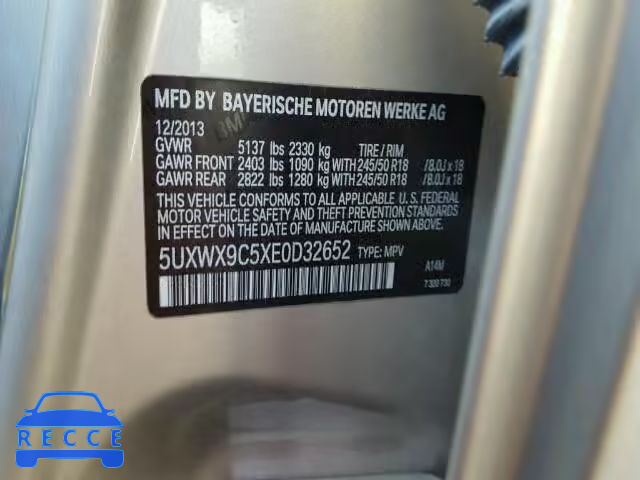 2014 BMW X3 XDRIVE2 5UXWX9C5XE0D32652 image 9